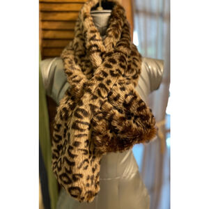 Women's Sole Society Brown Leopard Print Scarf OS